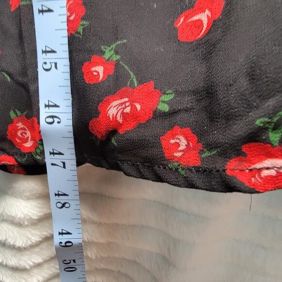 Missguided NWT Black Rose Midi Dress US 8 Whimsygoth Romantic‎ Boho Floral - Picture 6 of 10